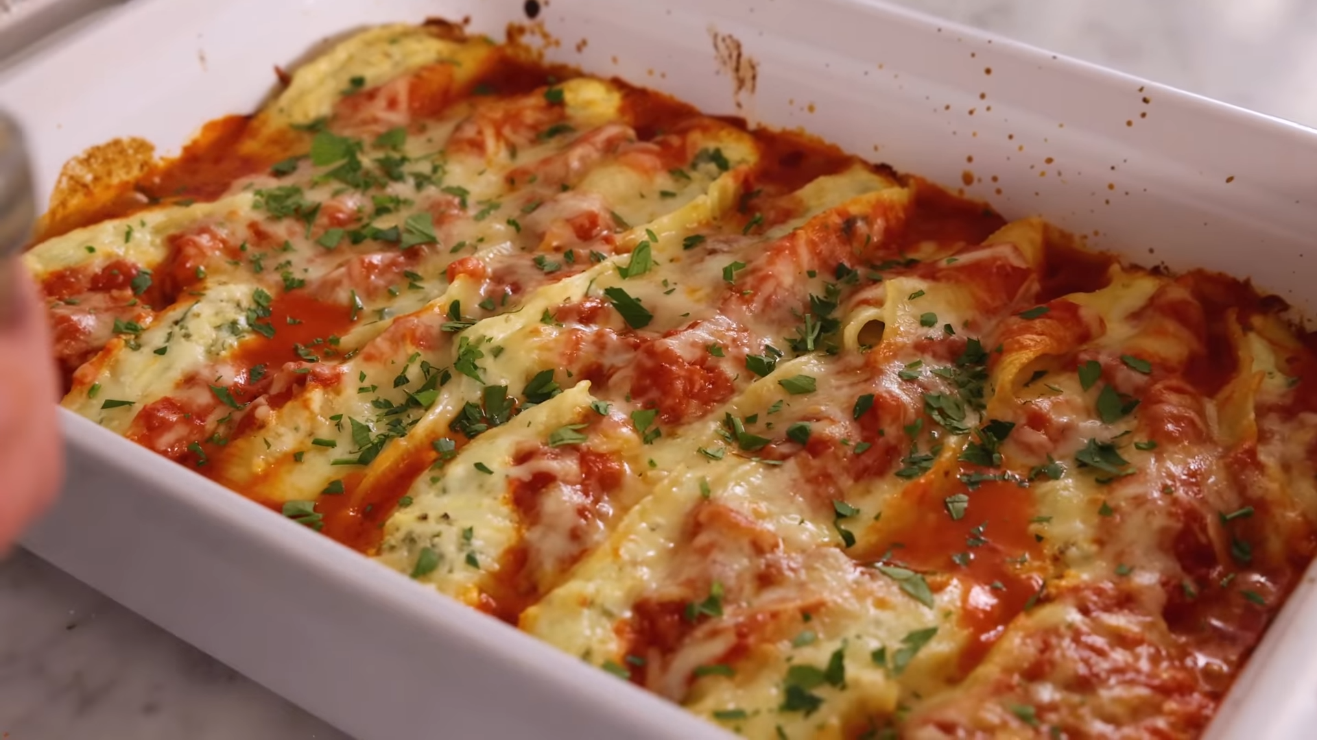 Stuffed shells with ground beef